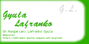 gyula lafranko business card